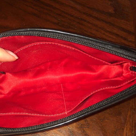 Coach Poppy Tartan Plaid Red Black Multi Stripe Small Cosmetic Case Bag Zip - Picture 7 of 9